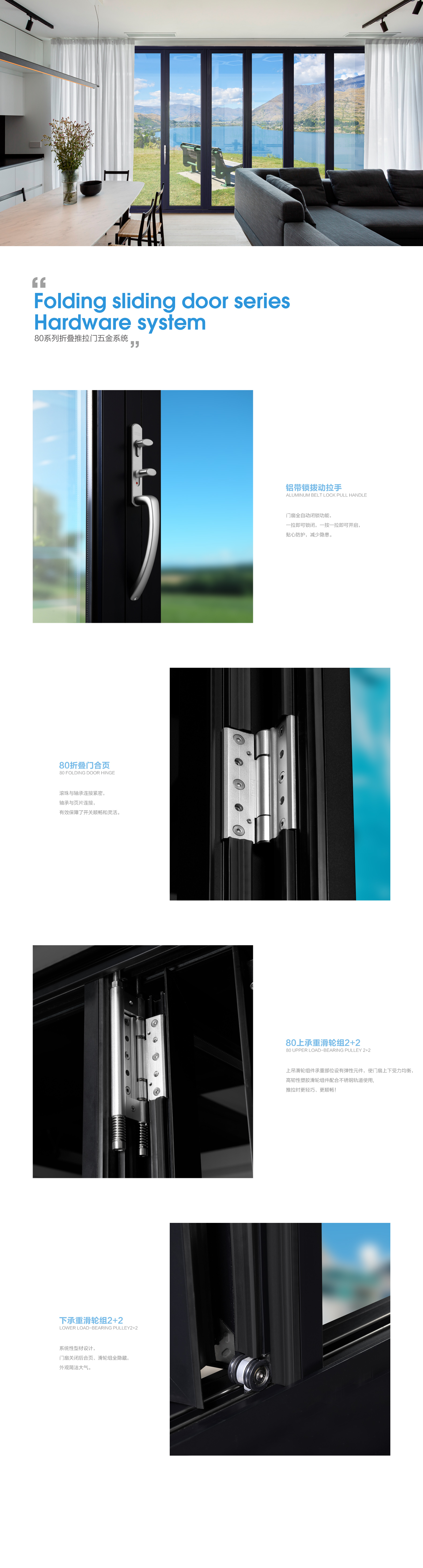 80系列折疊門折疊推拉五金系統(tǒng)