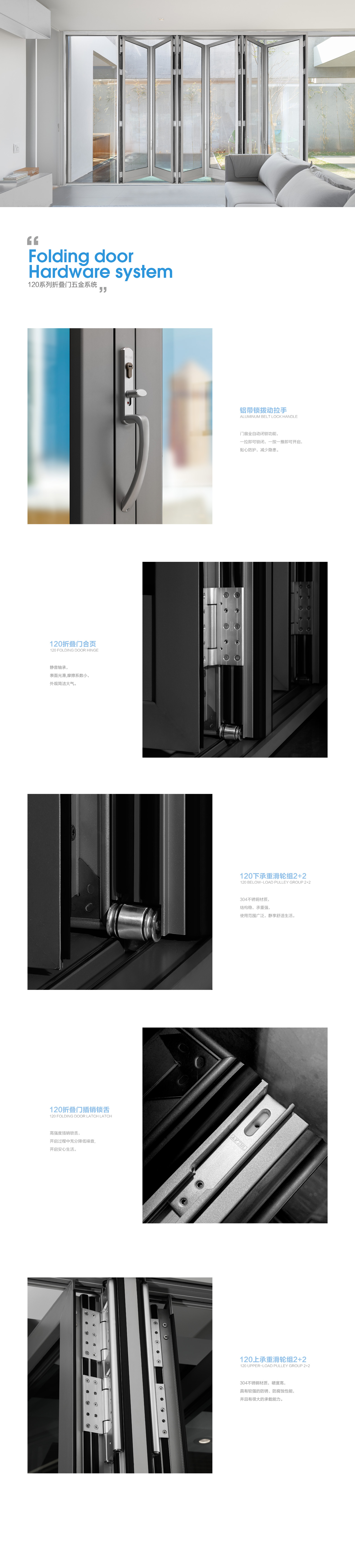 120系列折疊門五金系統(tǒng)